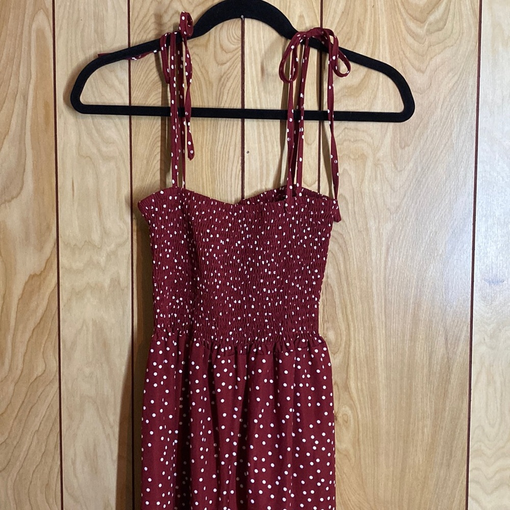 Wide-Leg Romper Jumpsuit Red Polkadot